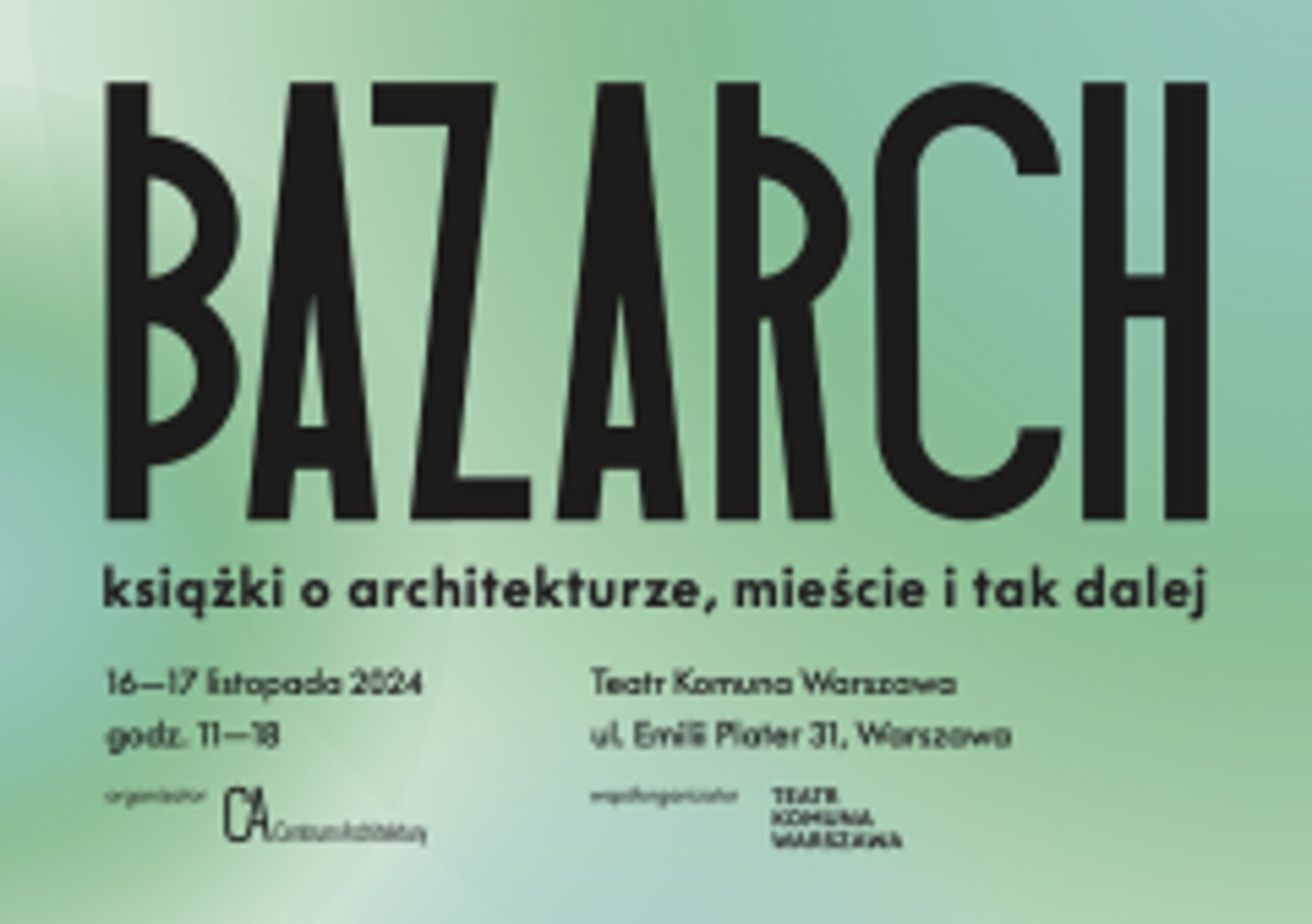 Bazarch 24 – targi książki o architekturze – 16–17 listopada