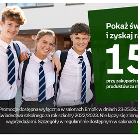 Empik daje rabat za świadectwo szkolne